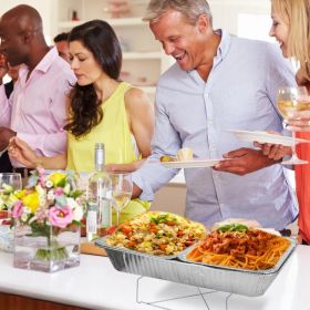 42Pcs Disposable Chafing Dish Buffet Kit - Heat-Resistant Aluminum Foil Pans, Iron Stands & Sturdy Utensils - Long-Lasting Warmth - Ideal for Cat (Option: As pic)