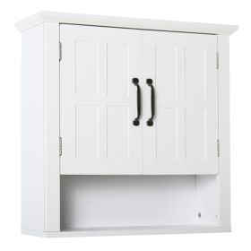 Bathroom Wall Cabinet, Medicine Cabinet, Kitchen Cupboard with 2 Doors and Adjustable Shelf, White (Option: White-720x410x140 mm)