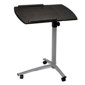 Multifunctional Lifting Computer Desk,Medical Adjustable Tilt Overbed Bedside Table With Wheels For Hospital And Home Use (Option: Black)