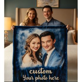 Custom Photo Blanket Personalized Fleece Throw | 350gFlannel | Same-Day Shipping | Perfect Gift for Family & Friends 30"X40” (Option: 68015249)