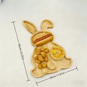 Creative Unvarnished Wooden Cartoon Christmas Tray For Home Desktop (Option: Cute Rabbit A)