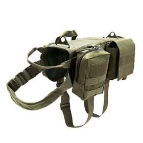 Ihrtrade Tactical Dog Harness Molle System Vest Adjustable Military (Option: ArmyGreen-L)