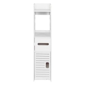 Bathroom Storage Shelf Drawer Multi Compartment Organizer Water Proof Anti Decay Anti Rot Environmental Friendly White (Option: White)