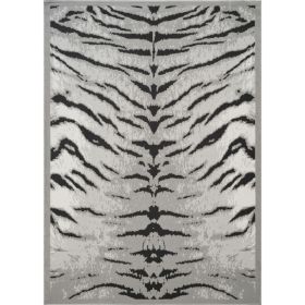 Hide GC CHD1001 Brown 5 Ft. 3 In. X7 Ft. Area Rug (Option: GraySilver)