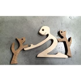 DIY Figurine Wood Dog Ornament Sculpture Home Decoration A Man A Dog Wood Sculpture Christmas Gifts Model Decor (Option: 10style)