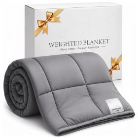 Weighted Blanket 5lb, 41x60 Inch Throw Size Cooling Blanket With Glass Beads, Breathable All Season Comfort, Machine Washable, Gray (Option: Grey)