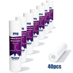 40 Pack 10inx2.5in 1 Micron Whole House Undersink Sediment Water Filter Cartridges (Option: 5 Micron)