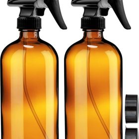 Empty Amber Glass Spray Bottles - 2 Pack - Large 16oz Refillable Bottle For Is Great For Essential Oils, Plants, Cleaning Solutions, Hair - Durab (Option: Brown)