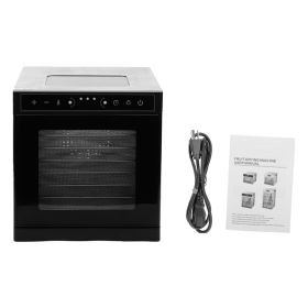 Food Dehydrator With Viewing Window, 8 Stainless Steel Trays Food Dryer, Built-in Light, Adjustable Timer, Adjustable Temperature Control 30℃-90℃ (Option: Default)