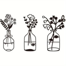 CIFbuy Vintage Floral 3-Piece Metal Wall Art TikTok, temu pick-up service (Option: 64756591)