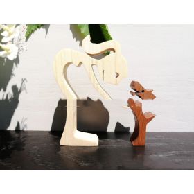 DIY Figurine Wood Dog Ornament Sculpture Home Decoration A Man A Dog Wood Sculpture Christmas Gifts Model Decor (Option: 15style)