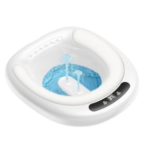 1Pc Electric Sitz Bath Tub Sits Bath Soak Pan Salts Bowl Postpartum Care Basin For Toilet Seat With Dual Nozzles 3-Level Water Flow Water Tempera (Option: White)