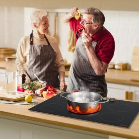 9200W 5 Burner Induction Cooktop Electric Countertop Burner Knob Control (Option: Black)