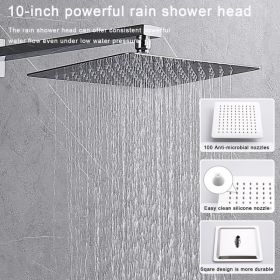 Shower System Shower Faucet Combo Set Wall Mounted with 12" Rainfall Shower Head and handheld shower faucet, Chrome Finish with Brass Valve Rough (Option: As pic)