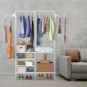 66.1x42.1x14.2in Perfect 4 layers of shelves Closet Organizing rack, weight capacity of the hanging rod and the fabric rack reaches up to 33lbs a (Option: As picture)