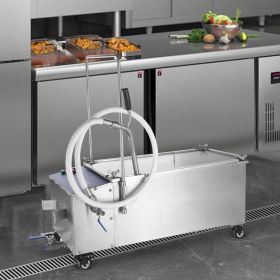 Mobile Fryer Filter, 55L Oil Tank Capacity, Oil Filtration System With 10 L/min Oil Filtration Speed, Mobile Frying Oil Filtering System With Swi (Option: Silver)