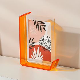 4x6 Inch Colorful Acrylic Photo Frame Box Creative Picture Holder Stylish Gradient Color Collage Frame (Option: Orange-4x6 Inch)