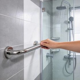 2Pcs Heavy Duty 304 Stainless Steel Grab Bar, Concealed Mount Bathroom Support Handle, 220LBS Load Capacity, Multi-Function Handrail for Shower, (Option: 50cm)