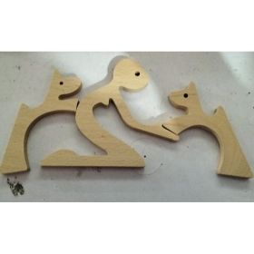 DIY Figurine Wood Dog Ornament Sculpture Home Decoration A Man A Dog Wood Sculpture Christmas Gifts Model Decor (Option: 14style)