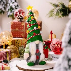 Christmas Gnomes Plush Decoration,Gnome Plush Christmas Decoration Handmade Swedish Dwarf Scandinavian Tomte Elf Gnomes for Home Office Table Decor (Color: Green)