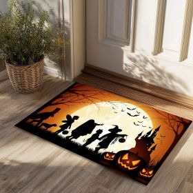Halloween Pumpkin Ghost Home Decor Doormat, Suitable for Entrance, Bedroom, Living Room, Bathroom, Kitchen, Absorbent and Non-Slip Rug (Color: SJR-71, size: 19.69in*31.5in/50cm*80cm)