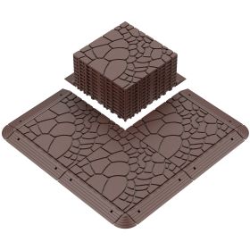 11.81"x11.81"x0.79"Grey & Brown Colors - Stylish Interlocking Flooring (Color: Brown)