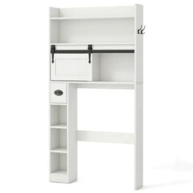 Toilet Storage Cabinet White (Option: As picture)
