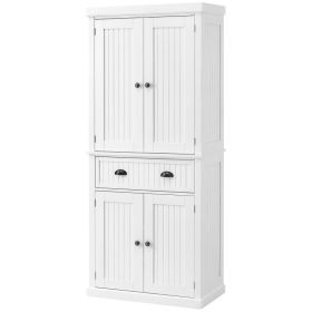 72" Kitchen Cabinet, Pantry Storage Cabinet with Doors and Shelves (Option: White-920x515x220 mm)
