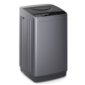 Portable Washing Machine, 7.7 Pounds, Fully Automatic Compact Model, Stainless Steel Tub, 10 Washing Modes, LED Display Screen (Option: Grey)