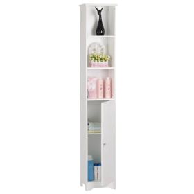 One Door & Three Layers Bathroom Cabinet White (Option: As picture)
