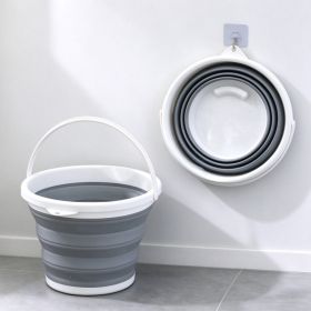 Portable Collapsible Silicone Bucket, Foldable Water Basin, Large Capacity Wash Pail For Car Washing, Fishing, Household Water Storage, Home Bath (Option: White)