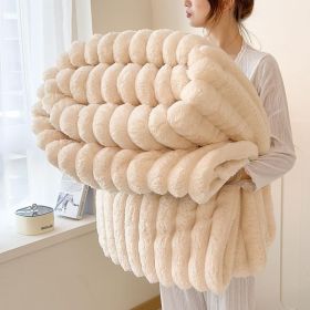 Luxurious Faux Rabbit Fur Blanket - Soft, Warm, And Comfortable, Perfect For Sofas, Beds, Offices, And Travel - A Versatile, All-season Gift And A Gre (Option: Beige-70in X 79in 180 X 200cm)