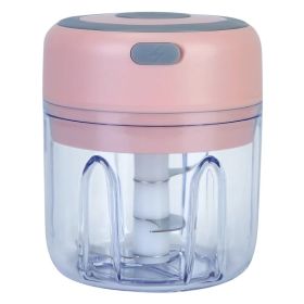 Mini Electric Garlic Chopper Ginger Chopper With 8.45OZ Capacity Cordless Garlic Mincer Food Chopper (Option: Pink)