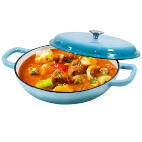 Enameled Cast Iron Dutch Oven, 3.8 Quart Dutch Oven Pot With Lid, Non Stick Cast Iron Pot, Round Oven Safe Up To, Use For Marinate, Cook, Bake An (Option: teal)
