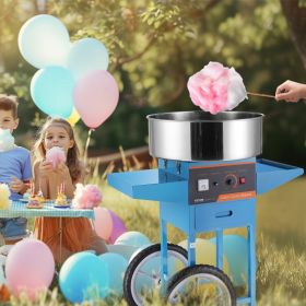 Electric Cotton Candy Machine With Cart, 1000W Commercial Candy Floss Maker With Stainless Steel Bowl, Sugar Scoop And Drawer, Perfect For Home, (Option: Blue)