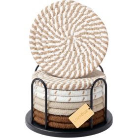8 Pack 4 Inch Drink Coasters For Coffee Table Non-Slip Heat Resistant Coasters For Hot And Cold Drinks Easy Clean Home Decor Protection Set (Option: Coffee)