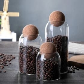 1 SET Storage Ball Jar, Glass Tea Jar, Minimalist Cork Jar, Sealed Candy Jar, Storage Jar, Coffee Jar, Dry Food Storage Jar, Coffee Storage Conta (Option: 3pcs)