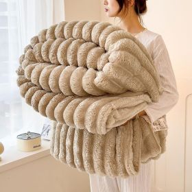 Luxurious Faux Rabbit Fur Blanket - Soft, Warm, And Comfortable, Perfect For Sofas, Beds, Offices, And Travel - A Versatile, All-season Gift And A Gre (Option: Khaki-40in X 62in100 X 150cm)