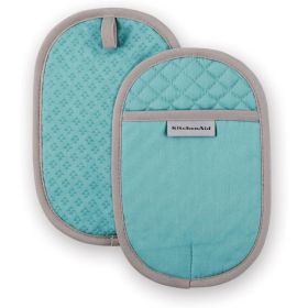 2 Pack Aqua Asteroid Pot Holders Heat Resistant Kitchen Potholders For Hot Pots Pans Baking And Cooking Protection Set (Option: Aqua Sky)