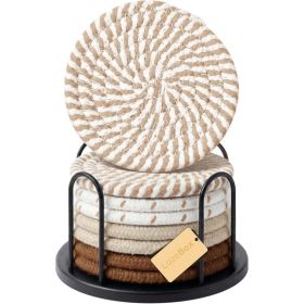 Set Of 8 Large Drink Coasters 4 Inch, Non-Slip Tabletop Protectors For Hot And Cold Beverages, Easy Clean Home Decor (Option: Coffee)