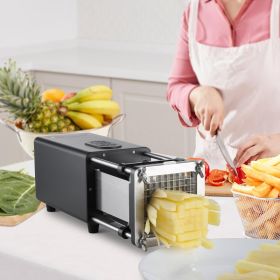 Electric French Fry Cutter Stainless Steel Potato Vegetable Slicer Chopper (Option: Black)