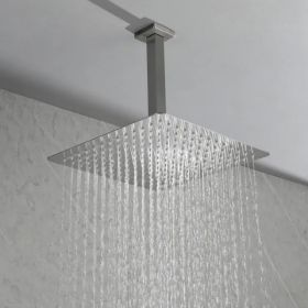 10 Inch High Pressure Rain Shower Head, 304 Stainless Steel Square Shower Head with Self-Cleaning Nozzle, Full Body Coverage (Option: As picture)