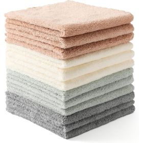 12 Pack Microfiber Cleaning Cloths, Ultra Soft Absorbent Quick Drying Reusable Washable Lint Free Towels For Kitchen, Glass & Car (Option: MULTI)
