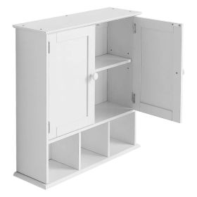 Bathroom Wall Cabinet with 2 Doors and Adjustable Shelf, Wall-MountedStorageOrganizer for Toiletries, Laundry Supplies, orKitchenEssentials, Whit (Option: default title)