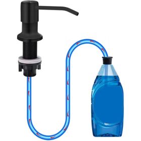 Kitchen Sink Soap Dispenser With 47 Inch Silicone Tube, Countertop Pump For Direct Bottle Connection, Refillable Dish Soap (Option: Black)