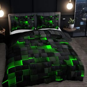 Abstract Grid Series Quilt Cover Digital Printing Bedding (Option: 5 Style-260X230CM Threepiece set)