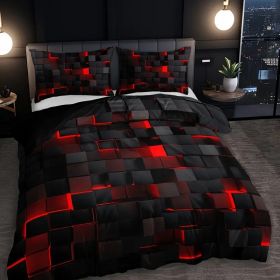 Abstract Grid Series Quilt Cover Digital Printing Bedding (Option: 1 Style-240 X210 Three Pieces)