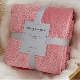 Solid Color Flannel Wheat Grain Blanket Children's Blankets (Option: Pink-180x200cm)