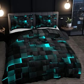 Abstract Grid Series Quilt Cover Digital Printing Bedding (Option: 3 Style-228 X228 Three Pieces)